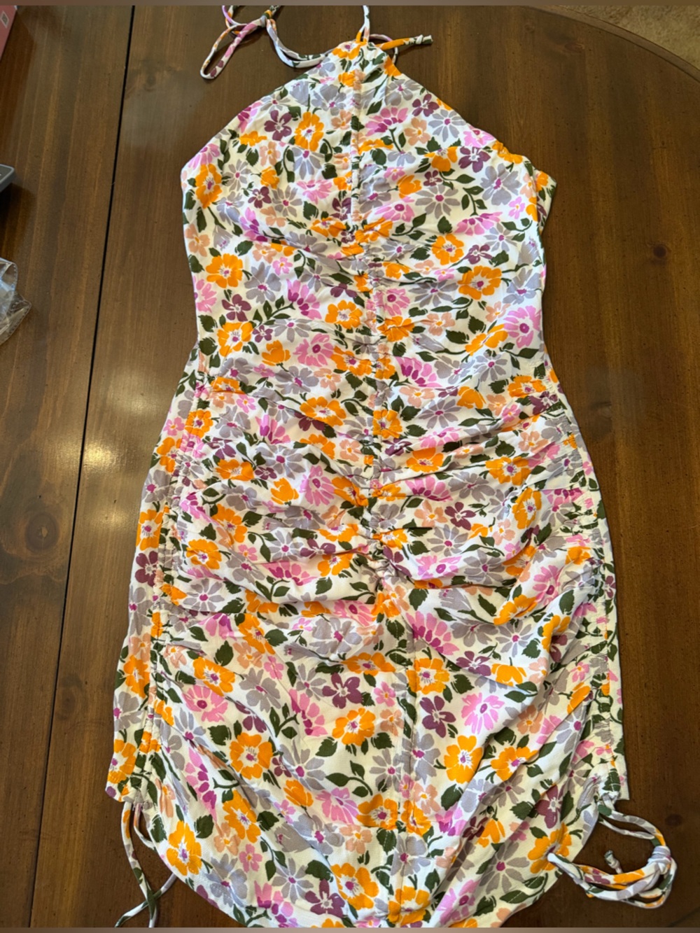 Sky to Moon Floral Halter Cinch Dress